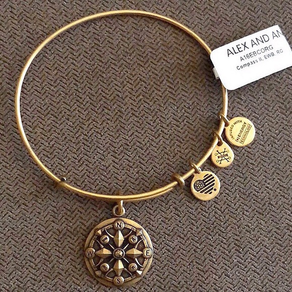 🆕 Alex and Ani ‘Compass II’ Charm Bangle 🧭 - Picture 1 of 8